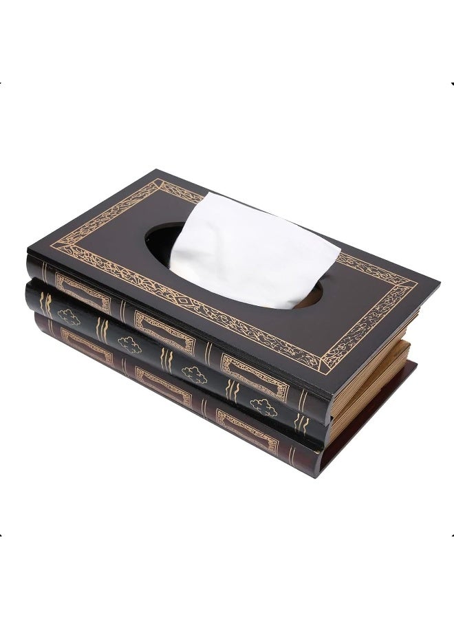 YINZUO Vintage Book Style Tissue Box Cover – Decorative Hardcover Book Design Tissue Holder for Home, Office, or Study – Elegant Classic Look for Living Room or Library Décor - Image 1