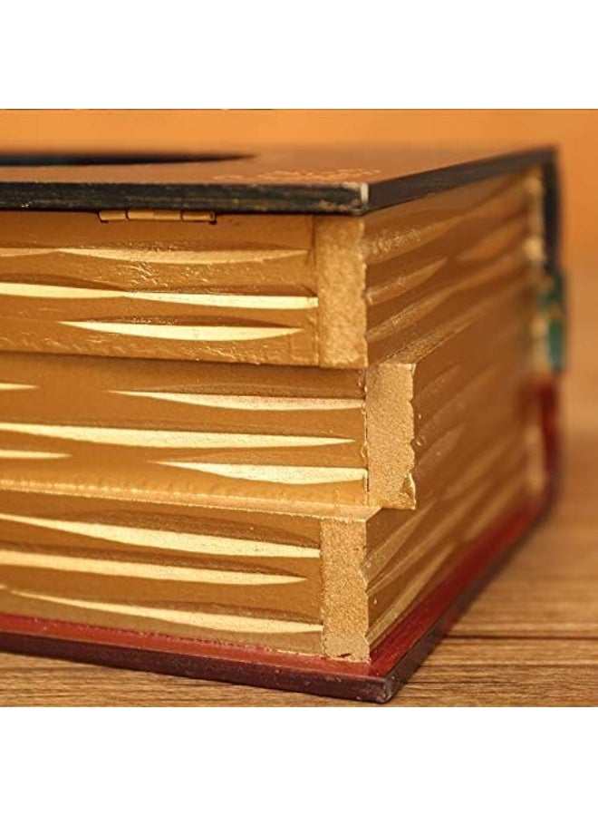 YINZUO Vintage Book Style Tissue Box Cover – Decorative Hardcover Book Design Tissue Holder for Home, Office, or Study – Elegant Classic Look for Living Room or Library Décor - Image 4