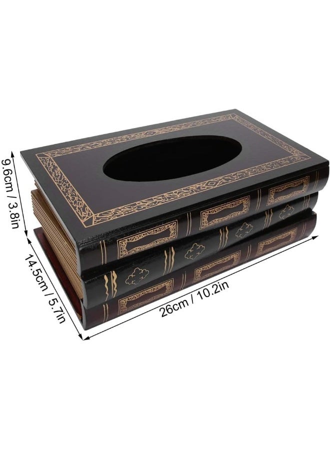 YINZUO Vintage Book Style Tissue Box Cover – Decorative Hardcover Book Design Tissue Holder for Home, Office, or Study – Elegant Classic Look for Living Room or Library Décor - Image 2