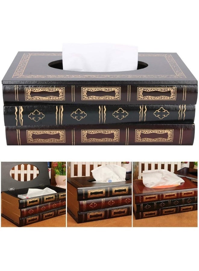 YINZUO Vintage Book Style Tissue Box Cover – Decorative Hardcover Book Design Tissue Holder for Home, Office, or Study – Elegant Classic Look for Living Room or Library Décor - Image 3