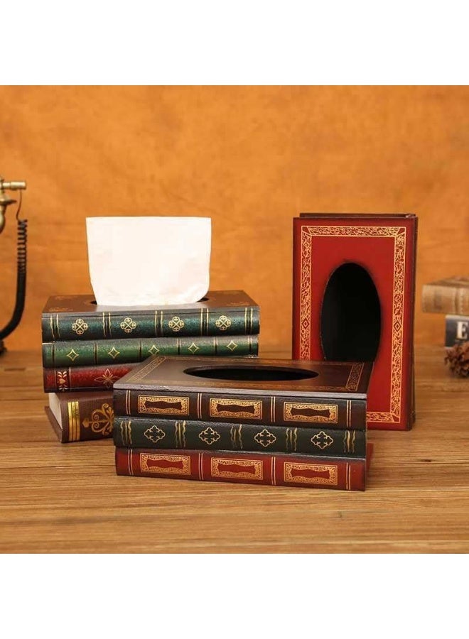 YINZUO Vintage Book Style Tissue Box Cover – Decorative Hardcover Book Design Tissue Holder for Home, Office, or Study – Elegant Classic Look for Living Room or Library Décor - Image 5