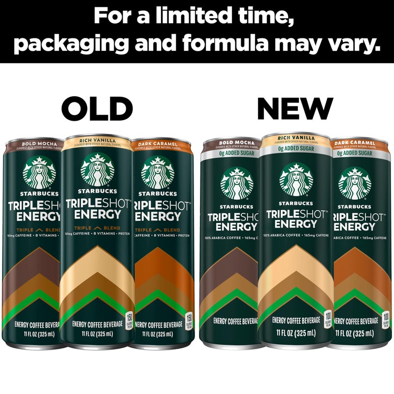 Starbucks Tripleshot Coffee Energy Drink, Dark Caramel, 11 fl oz Cans (12 Pack), Triple Blend, 165mg Caffeine, B Vitamins, Protein, Iced Coffee (Packaging and Formula May Vary) - Image 3