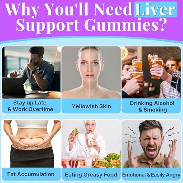 Kaourso Liver Detox Repair & Cleanse Gummies | Milk Thistle + Glutathione,Turmeric, Dandelion Root & Artichoke - Fruit Flavor, 60 Gummies - Image 3