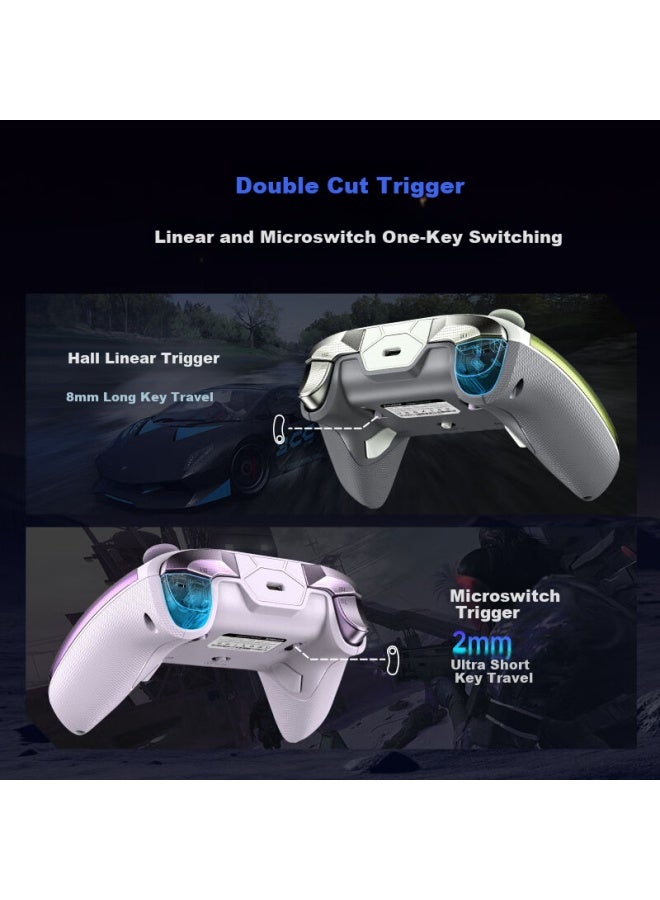 Easysmx Easysmx Meteor D10 Wireless Game Controller Tmr Joystick Dual Trigger Switch2 Bluetooth Pc Android Apple Phone Computer Steam-like Xbox Game Peripheral Dream Purple - Image 3