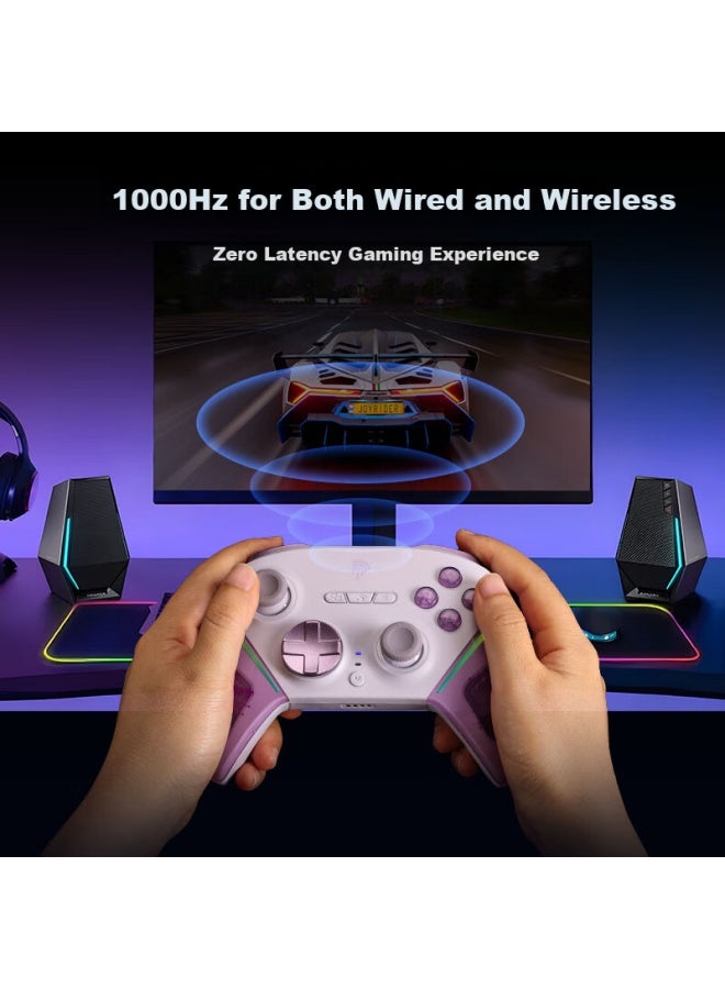 Easysmx Easysmx Meteor D10 Wireless Game Controller Tmr Joystick Dual Trigger Switch2 Bluetooth Pc Android Apple Phone Computer Steam-like Xbox Game Peripheral Dream Purple - Image 4