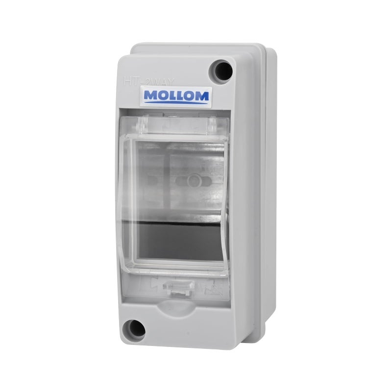 MOLLOM 2 Way Circuit Breaker MCB Distribution Protection Box with DIN Rail, IP65 Waterproof,for Indoor and Outdoor - Image 1