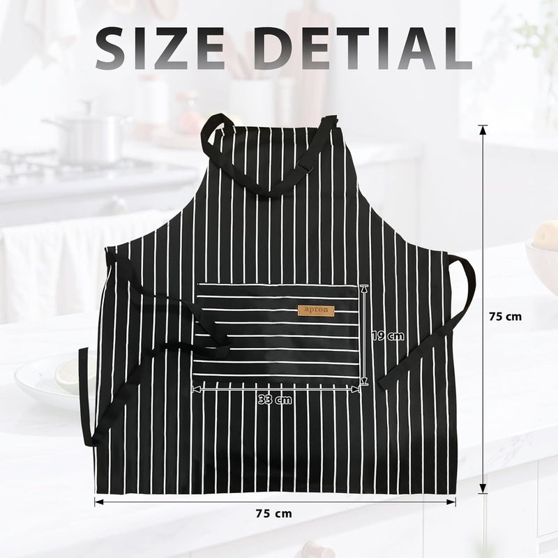 VALOME Store 2 Pack Kitchen Aprons, Apron for Cooking with 2 Pockets, Unisex Adjustable Neck Strap Chef Aprons for Men Women - Image 2