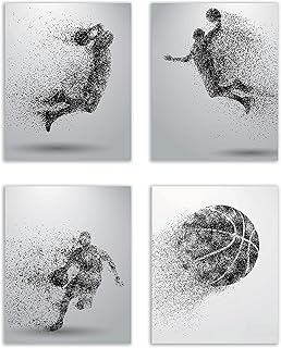 Summit Designs Summit Designs Basketball Wall Art Prints - Particle Silhouette Ã¢â‚¬â€œ Set of 4 (8x10) Unframed Poster Photos -  - Image 1