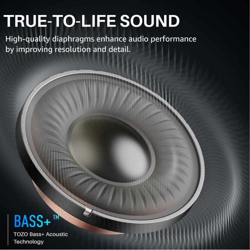 TOZO A1 Wireless Earbuds Bluetooth 5.3 Light Weight in Ear IPX5 Waterproof Headphones 2 Mic for AI Calls, Immersive Premium Sound Bass Headset with Charging Case, 32 Presets EQ Customization via App - Image 2