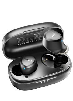 TOZO TOZO A1 Mini Wireless Earbuds Bluetooth 5.3 in Ear Light-Weight Headphones Built-in Microphone, IPX5 Waterproof, Immersive Premium Sound Long Distance Connection Headset with Charging Case, Black  - Image 1
