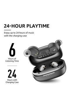 TOZO TOZO A1 Mini Wireless Earbuds Bluetooth 5.3 in Ear Light-Weight Headphones Built-in Microphone, IPX5 Waterproof, Immersive Premium Sound Long Distance Connection Headset with Charging Case, Black  - Image 2