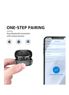 TOZO TOZO A1 Mini Wireless Earbuds Bluetooth 5.3 in Ear Light-Weight Headphones Built-in Microphone, IPX5 Waterproof, Immersive Premium Sound Long Distance Connection Headset with Charging Case, Black  - Image 4