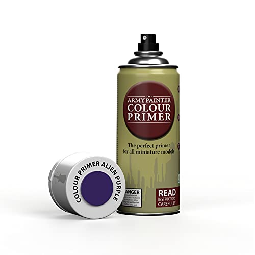 The Army Painter Colour Primer Alien Purple, 400 mL Acrylic Spray Primer, Spray Paint Basecoat for Miniature Priming, Tabletop Roleplaying, Boardgames, and Wargames Miniature Modelling - Image 1