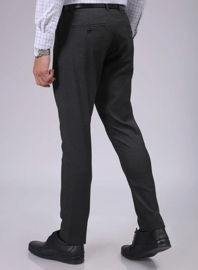 ذا انديان كراج كو Men Slim Fit Solid Mid-Rise Stretchable Knitted Formal Trousers