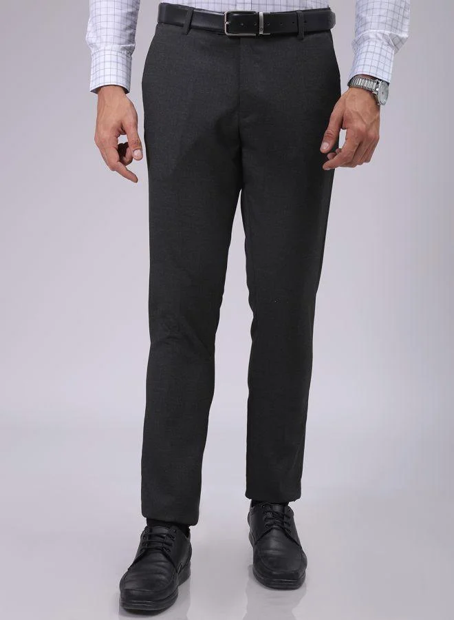 ذا انديان كراج كو Men Slim Fit Solid Mid-Rise Stretchable Knitted Formal Trousers