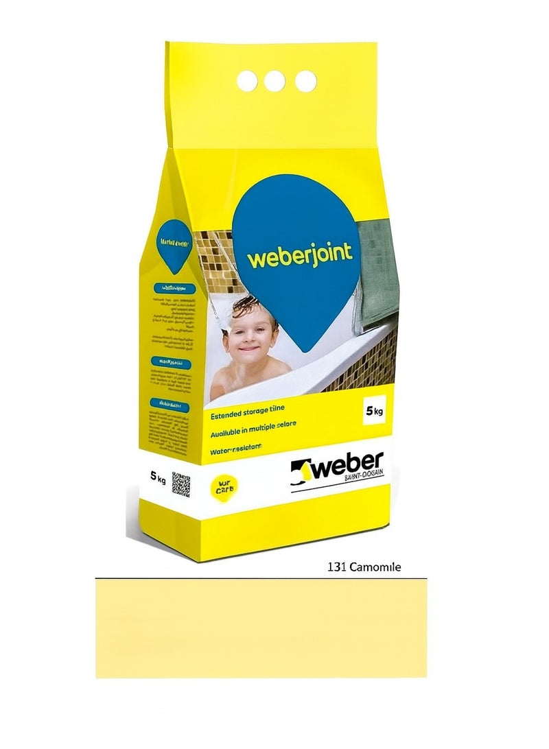 Weber مونة بلاط قائمة على الأسمنت مختلطة مسبقًا لمفاصل البلاط 5 كجم - (بابونج) - Image 1