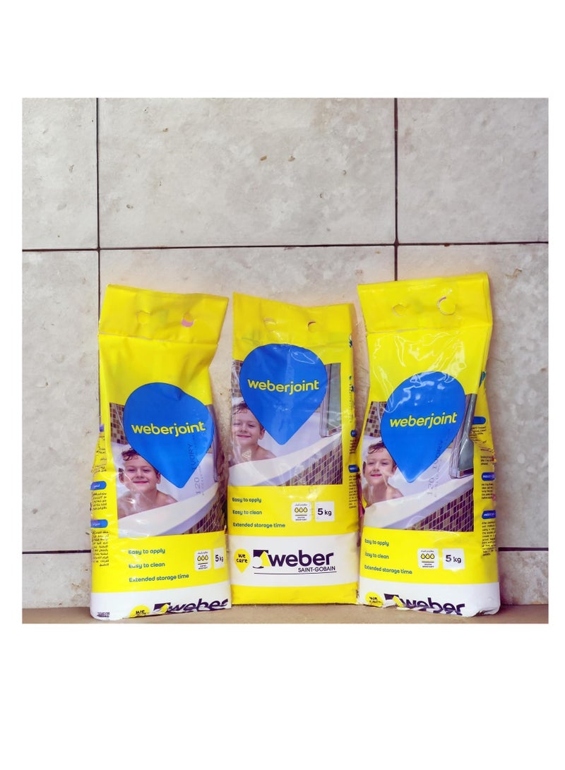 Weber مونة بلاط قائمة على الأسمنت مختلطة مسبقًا لمفاصل البلاط 5 كجم - (بابونج) - Image 2