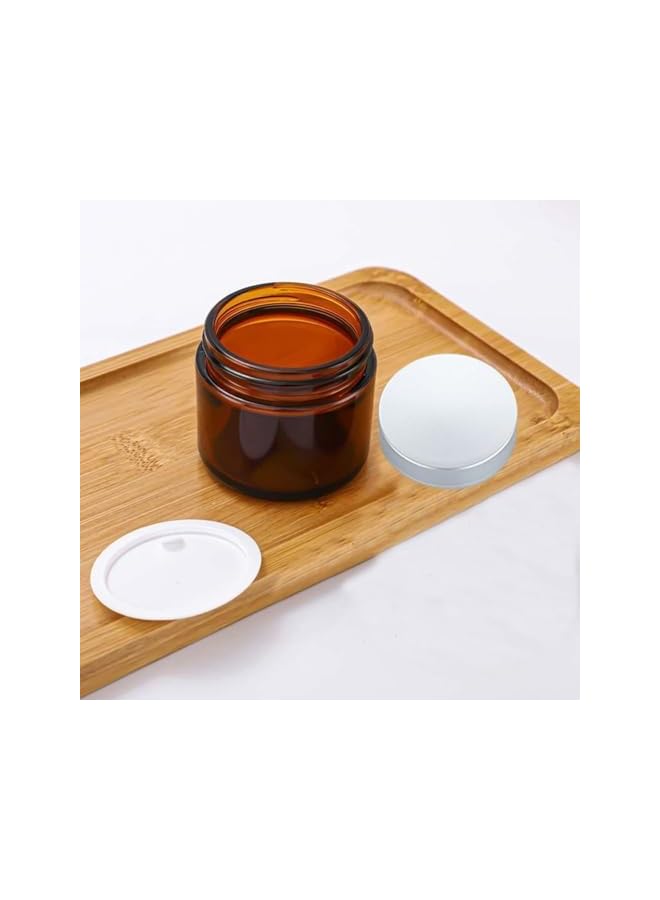 The Bros Amber Glass Jars, 4-Pack Glass Jars with Lids, Lotion Container with Silver Lid For Body Butter, Ointment, Lotion, etc (Silver lid, 4 oz) - Image 3