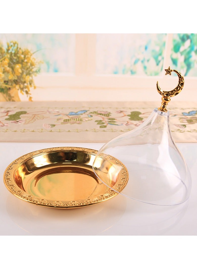 عام صحن حلويات منزلي مع غطاء أكريليك، مناسب لتقديم السلطات والستيك والحلويات، مثالي لحفلات الشاي بعد الظهر ومناسبات أخرى. - Image 3