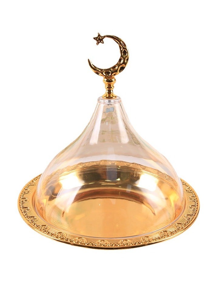 عام صحن حلويات منزلي مع غطاء أكريليك، مناسب لتقديم السلطات والستيك والحلويات، مثالي لحفلات الشاي بعد الظهر ومناسبات أخرى. - Image 1