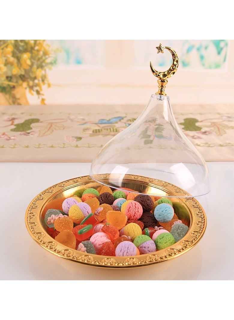 عام صحن حلويات منزلي مع غطاء أكريليك، مناسب لتقديم السلطات والستيك والحلويات، مثالي لحفلات الشاي بعد الظهر ومناسبات أخرى. - Image 2