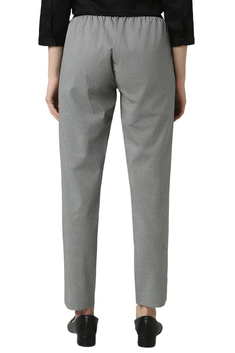 Van Heusen Women Grey Print Formal Regular Fit Trousers - Image 3
