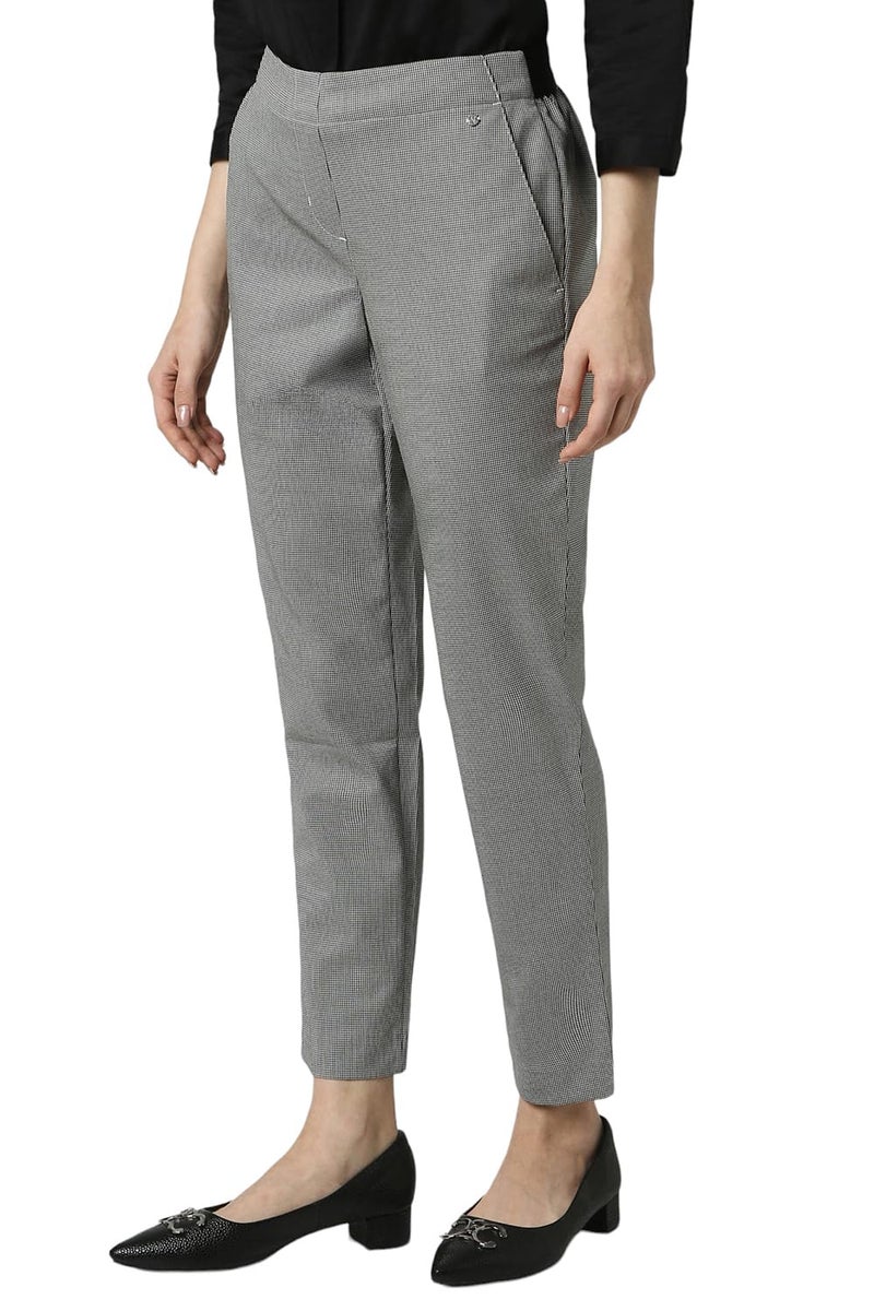 Van Heusen Women Grey Print Formal Regular Fit Trousers - Image 2