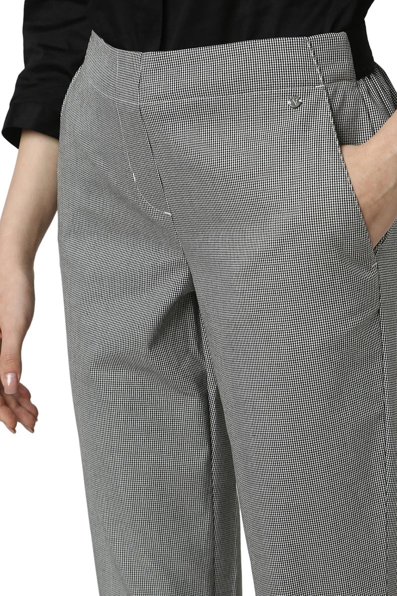 Van Heusen Women Grey Print Formal Regular Fit Trousers - Image 4