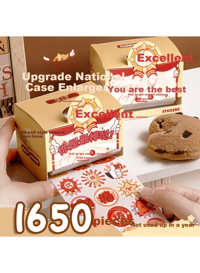 DEYUE Reward Stickers For Elementary School Students, Teacher Encouragement Stickers For Kids' Learning, Mini Cartoon Pull-out Praise Stickers For Kindergarten, First Grade Children - You're The Best 1650 S - Image 3