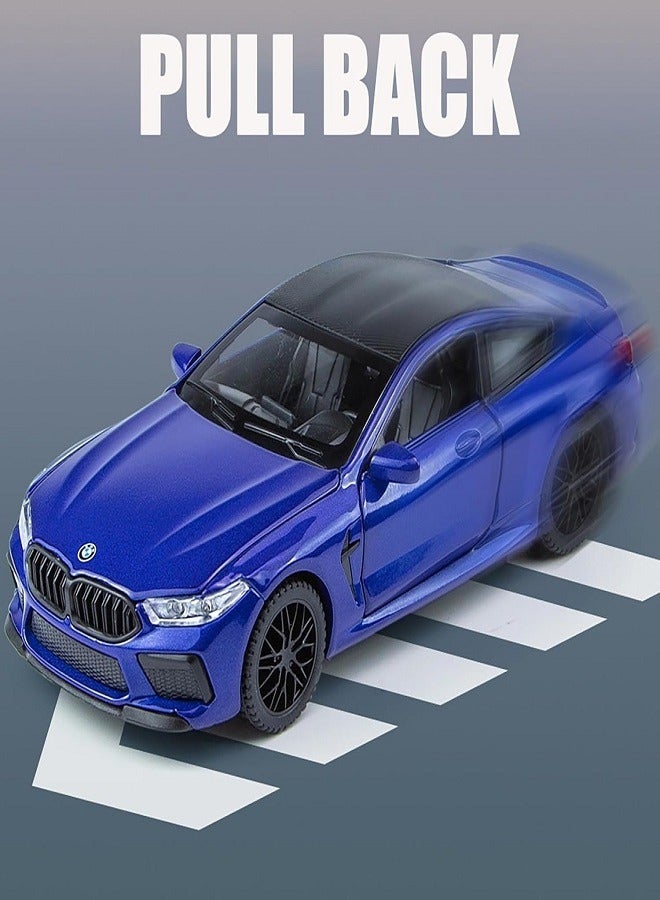 Car Toy Compatible with M8 Toy Car 1/32 Metal Model Car Assembly with Light and Sound Pull Back for Boys and Kids 3 Years and Older (blue) - Image 3