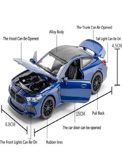 Generic Car Toy Compatible with M8 Toy Car 1/32 Metal Model Car Assembly with Light and Sound Pull Back for Boys and Kids 3 Years and Older (blue)  - Image 4