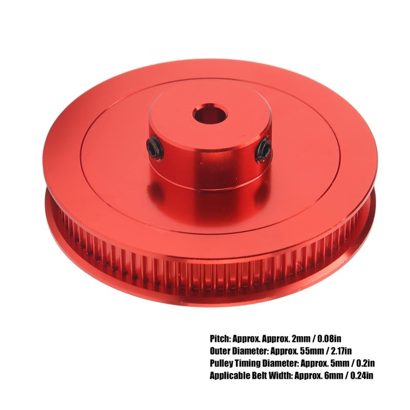 عجلة تزامن Red Alloy Steel GT2 80T للطابعة ثلاثية الأبعاد ومخرطة CNC لنقل موثوق - Image 5