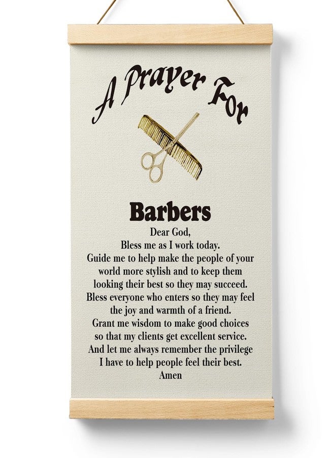 Ryeolo Barber Prayer Wooden Poster Hanger Frame, 12.5x17 Inch, Barber Gifts Hanger Frame - Image 1