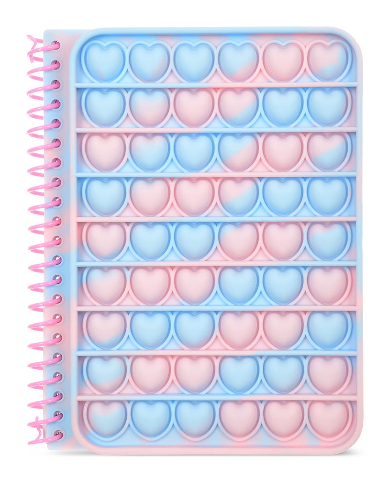 iscream Silicone Heart Popper Cover Spiral-Bound Lined Page 7" Journal - Cotton Candy - Image 4