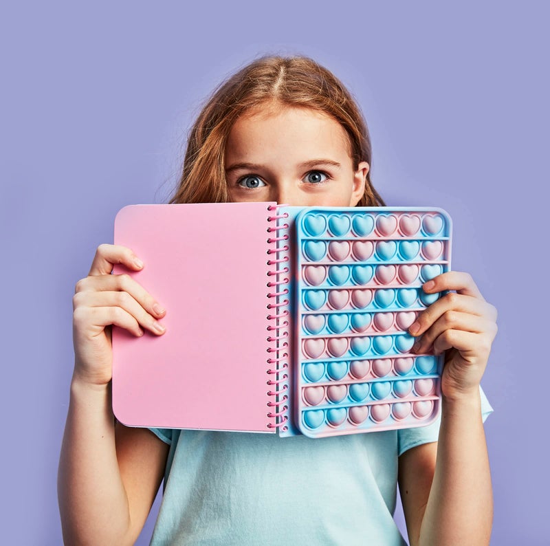 iscream Silicone Heart Popper Cover Spiral-Bound Lined Page 7" Journal - Cotton Candy - Image 2