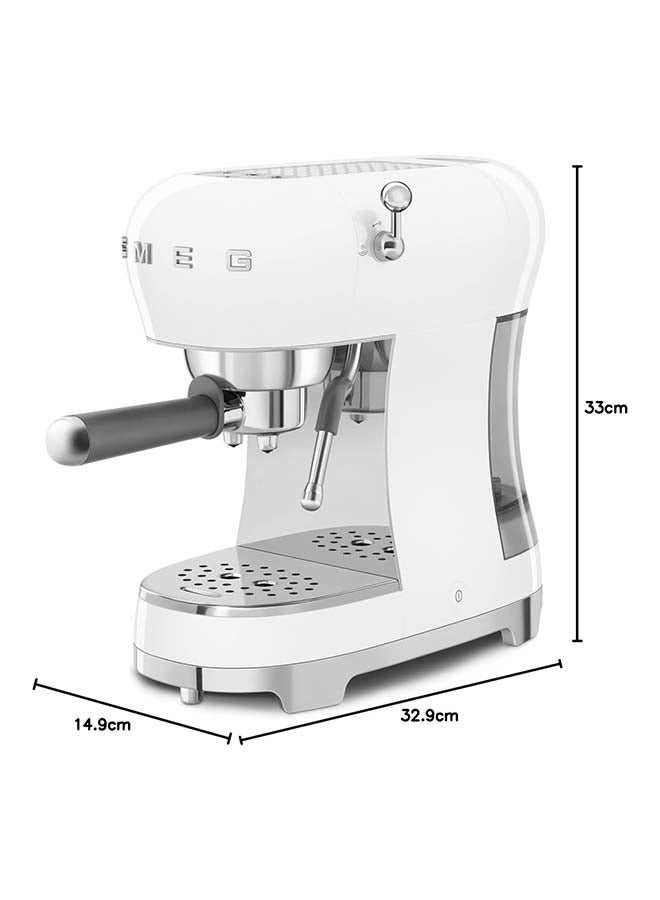 smeg Ecf02Whuk, 50'S Retro Style Aesthetic Espresso Coffee Machine, Professional Pressure And Anti Drip System, Adjustable Cappuccino System, Flow Stop Function, Removeable Tank 1 L ECF02WHUK White - Image 2