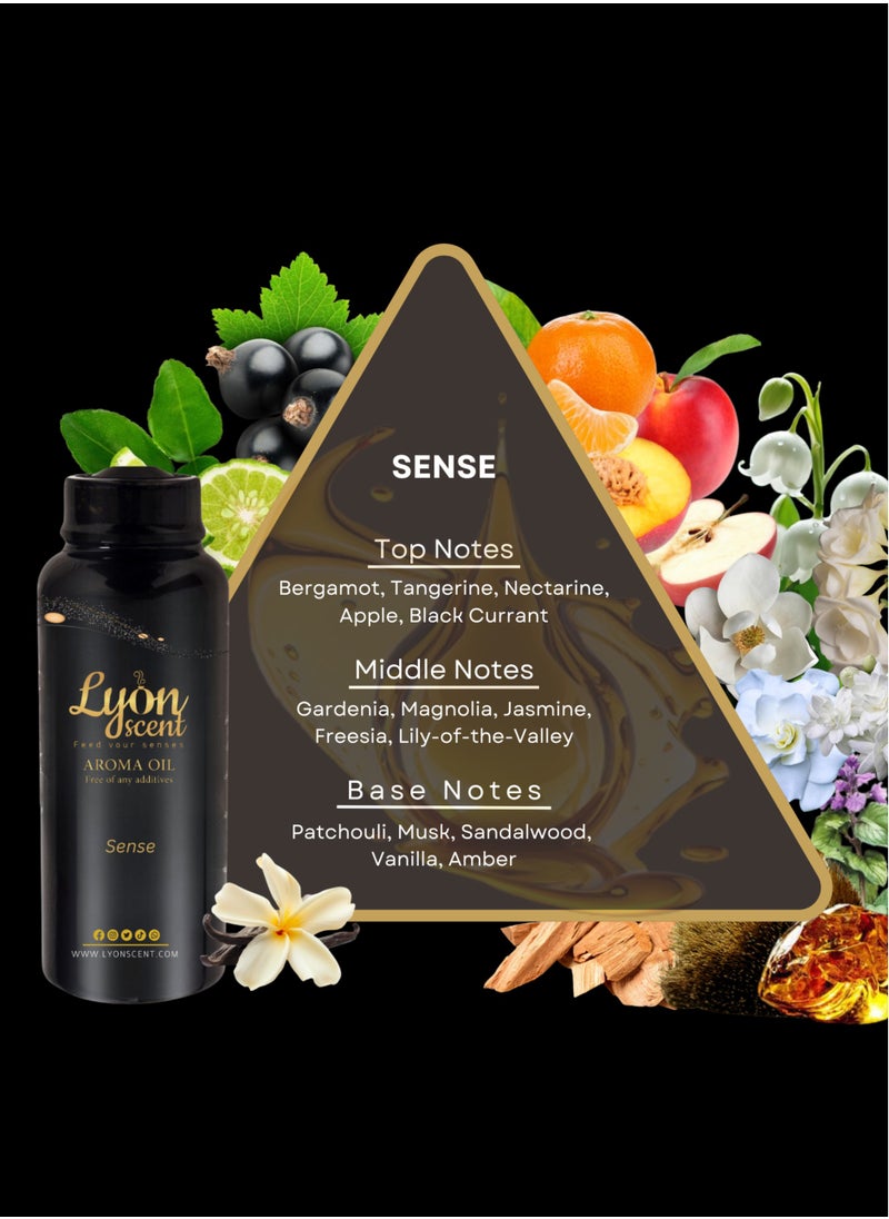 LYON SCENT Lyon Scent Aroma Oil, 100% Pure Oil, Perfume for Air Freshener, Diffuser Aroma, Fragrance Oil, Air Freshener Oil refill, Essential Scented Oil, Luxurious Scent (SENSE)  - Image 2