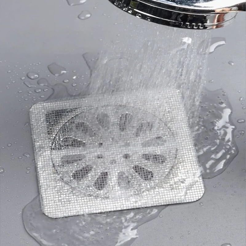 GLNRM Disposable Shower Drain Hair Catchers, Mesh Stickers Hair Drainer, Hair Catcher Shower Drain Flat, Hair Strainer, Hair Stopper Catchers for Bathroom, Bathtub, Laundry, Kitchen Drain (10) - Image 5