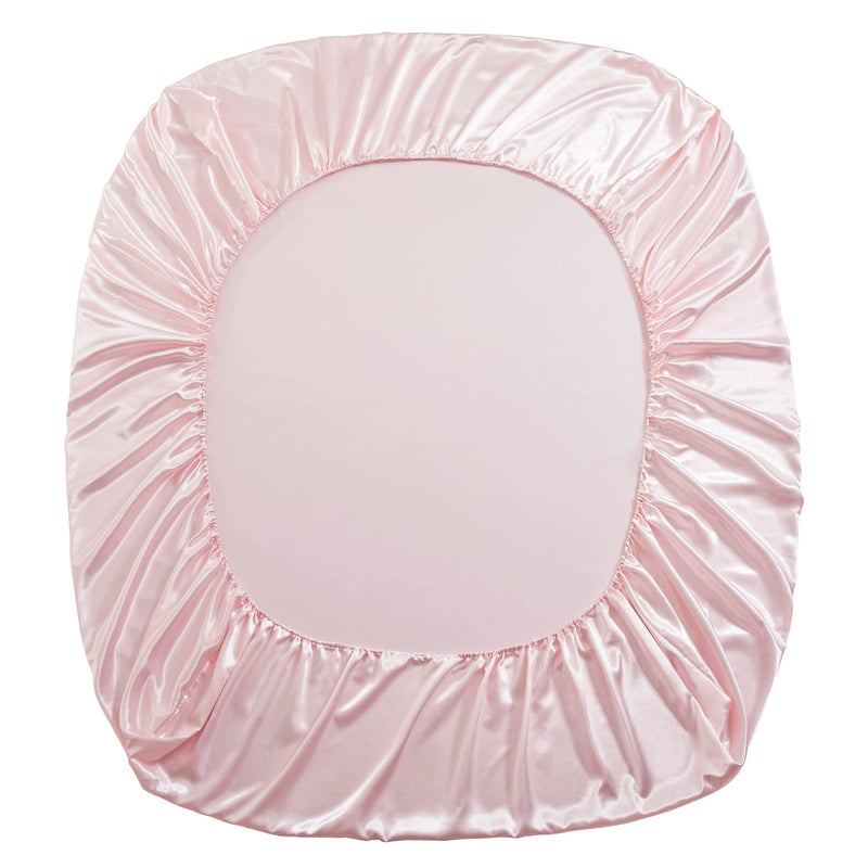 Counfeisly Queen Size Satin Fitted Sheet  Silky and Breathable Luxury Deep Pockets Fitted Sheet Only  Blush Pink - Image 5
