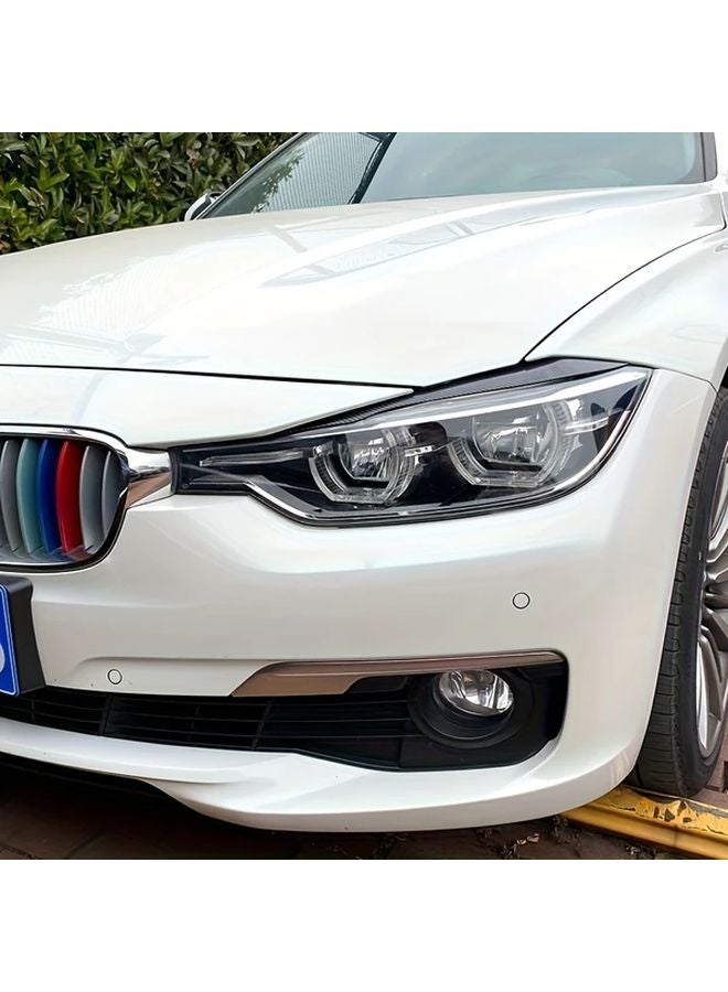 ملصقات زينة للحاجب الأمامي للسيارة بي إم دبليو F30 F80 M3 F31 تورينغ باللون الأسود البيانو - Image 5