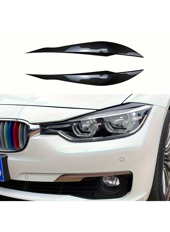 ملصقات زينة للحاجب الأمامي للسيارة بي إم دبليو F30 F80 M3 F31 تورينغ باللون الأسود البيانو - Image 4