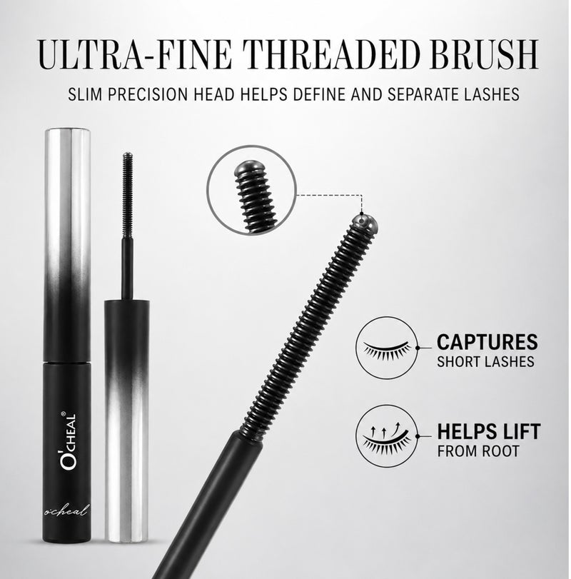 Me Now Waterproof Mascara Black Ultra Fine Threaded Brush for Lengthening Curling and Defining Lashes, Smudge Resistant Eye Makeup  2Pc - Image 2