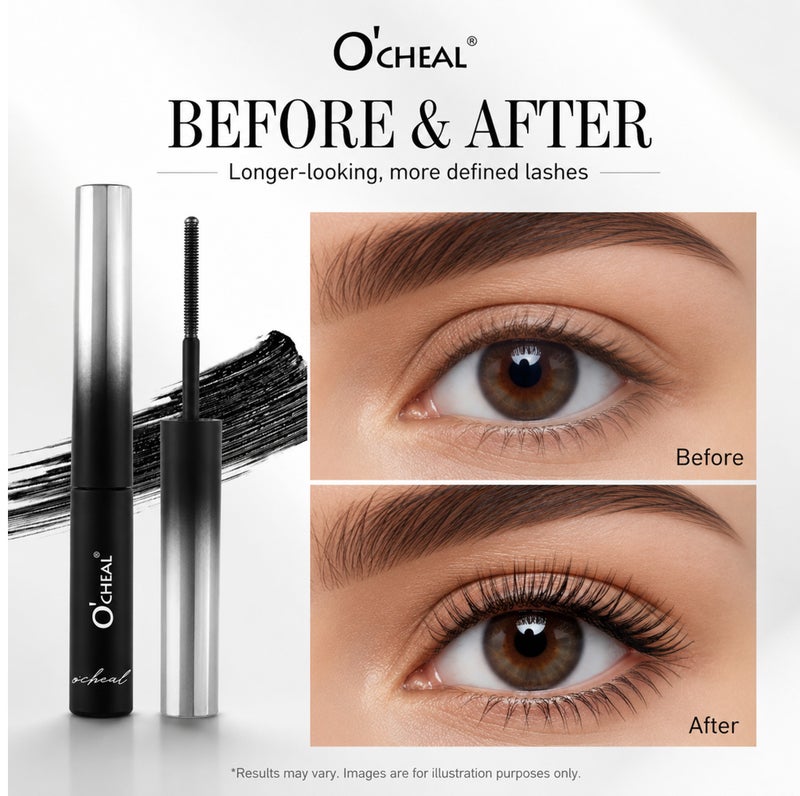 Me Now Waterproof Mascara Black Ultra Fine Threaded Brush for Lengthening Curling and Defining Lashes, Smudge Resistant Eye Makeup  2Pc - Image 4