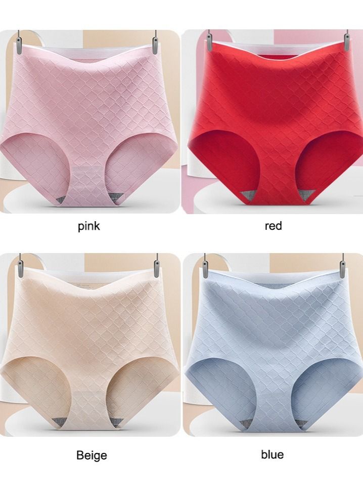 NIBEMINENT 4-Piece Set Of Women's Cotton Underwear Middle-aged And Elderly Large Size Panties  - Image 1