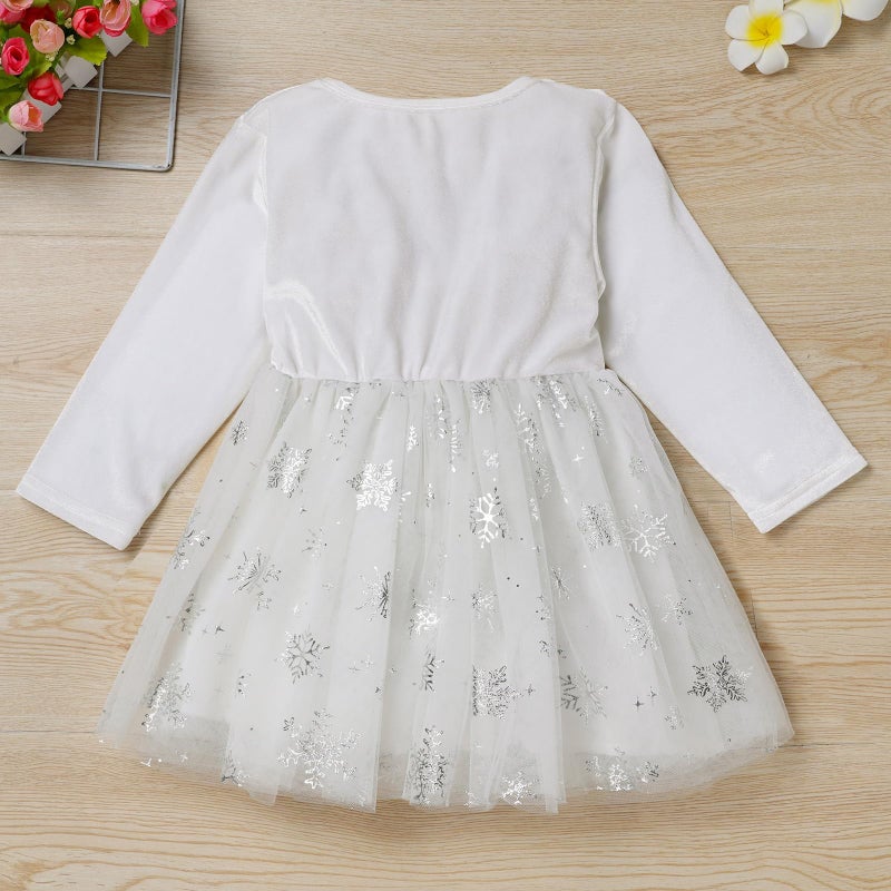 IMEKIS Winter Onederland Birthday Outfit Girl: Snowflake 1st First Birthday Princess Dress Tutu Skirt Cake Smash Photoshoot Baby Toddler Velvet Dresses Christmas Party Pink 12-18 Months - Image 3