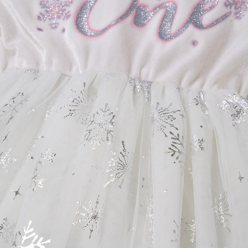 IMEKIS Winter Onederland Birthday Outfit Girl: Snowflake 1st First Birthday Princess Dress Tutu Skirt Cake Smash Photoshoot Baby Toddler Velvet Dresses Christmas Party Pink 12-18 Months - Image 5