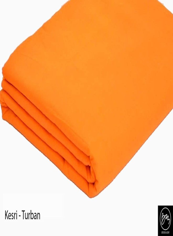 BISMAADH Men's 3.75 Meter Sikh/Punjabi Turban Pagri Dastar (Pack of 1) (Turban Kesari-3.75_Kesari_Free Size) - Image 1