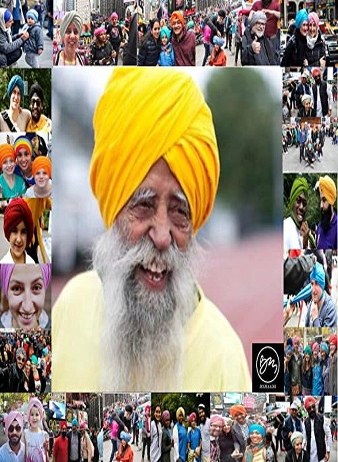 BISMAADH Men's 3.75 Meter Sikh/Punjabi Turban Pagri Dastar (Pack of 1) (Turban Kesari-3.75_Kesari_Free Size) - Image 3
