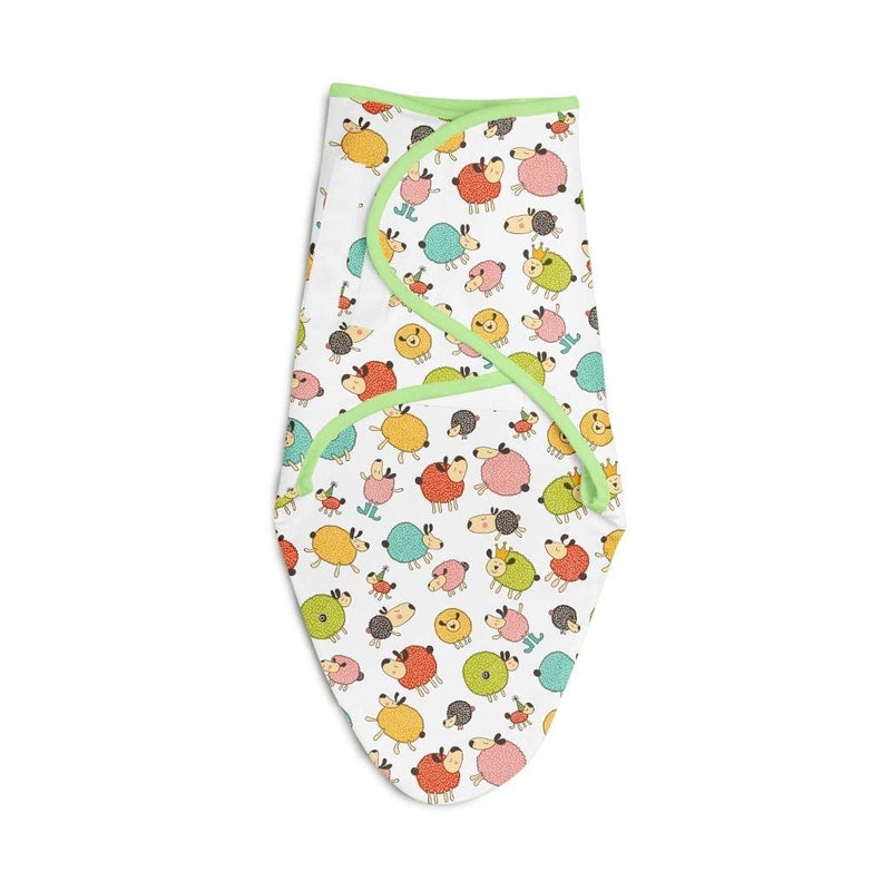 superbottoms Dry Feel Swaddle Wrap for Newborn | SuperDryFeel Layer to Keep Baby Dry | Extra Soft | 100% Cotton | Easy to Wear, Travel-Friendly Wrapper | 0-3 Months, Baby Wrappers | Ba Ba Sheep. - Image 1