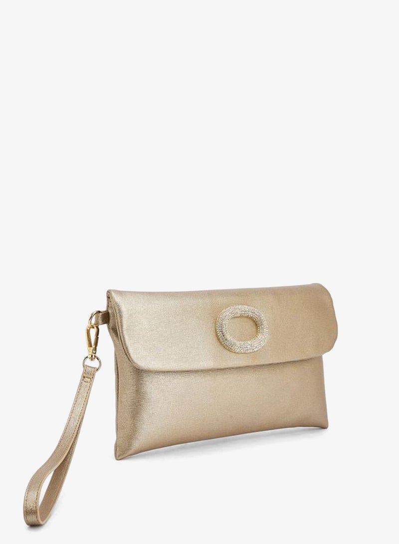 Paprika Textured Clutch With Detachable Wristlet Strap - Image 4